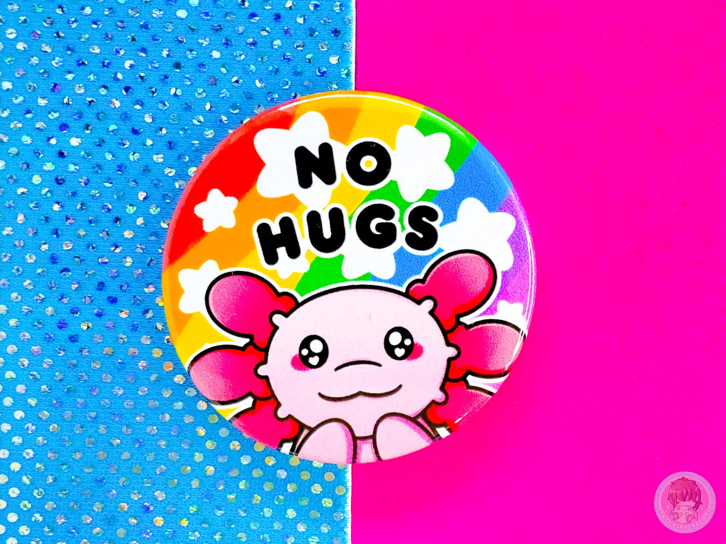 No Hugs Pin Button Badge