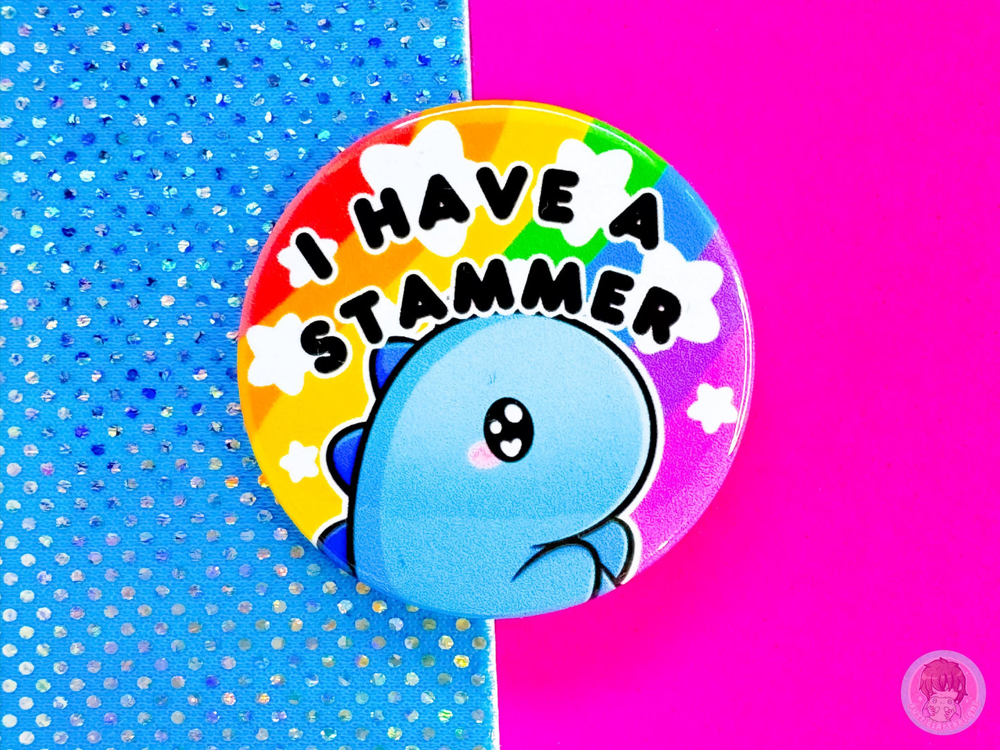 Stammer Pin Button Badge
