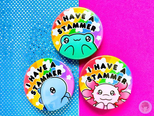 Stammer Pin Button Badge