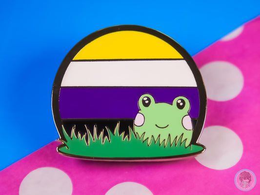 Nonbinary Pride Frog Pin