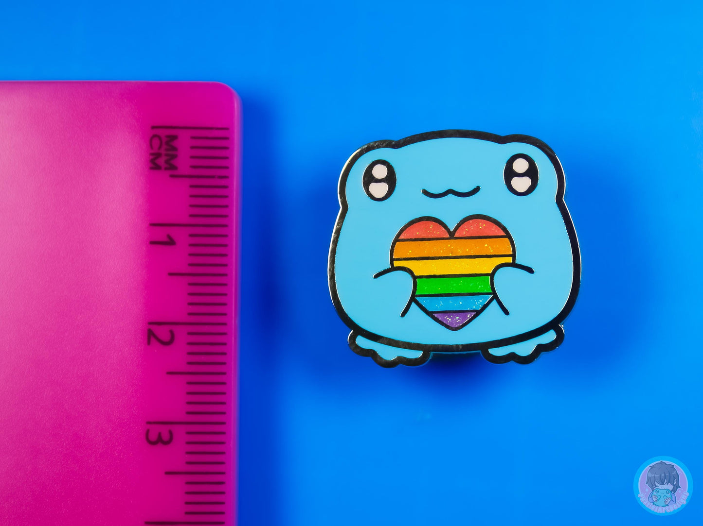 Glitter Rainbow Heart Frog