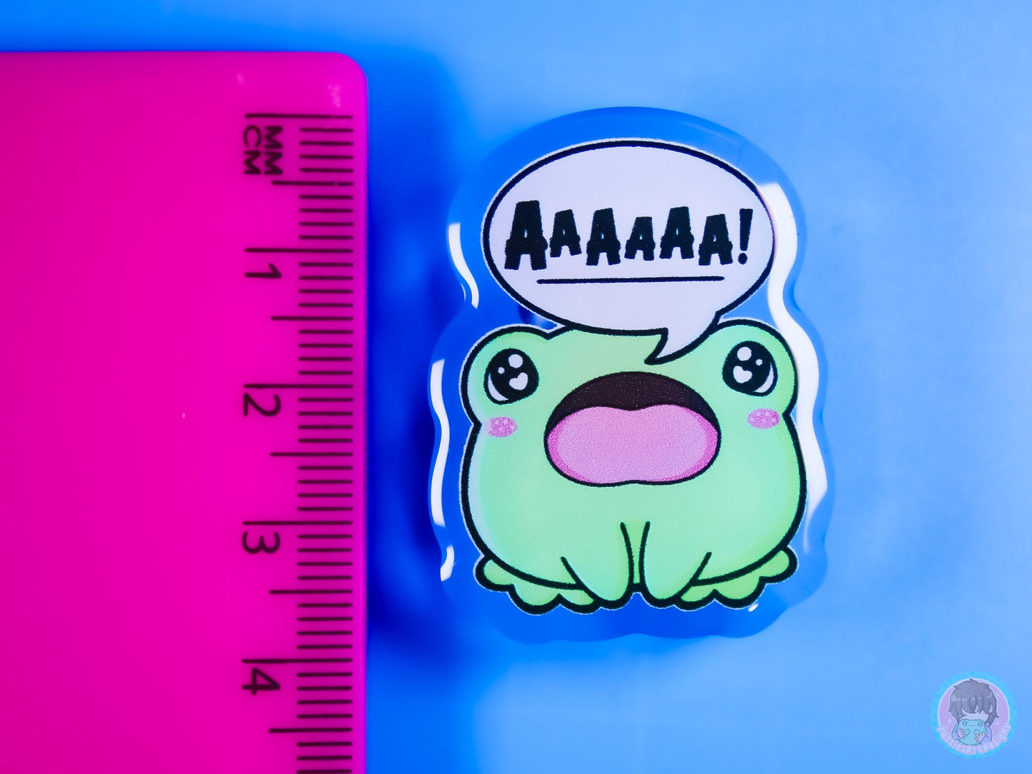 Screaming Frog Blue Acrylic Pin