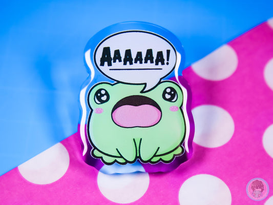 Screaming Frog Blue Acrylic Pin