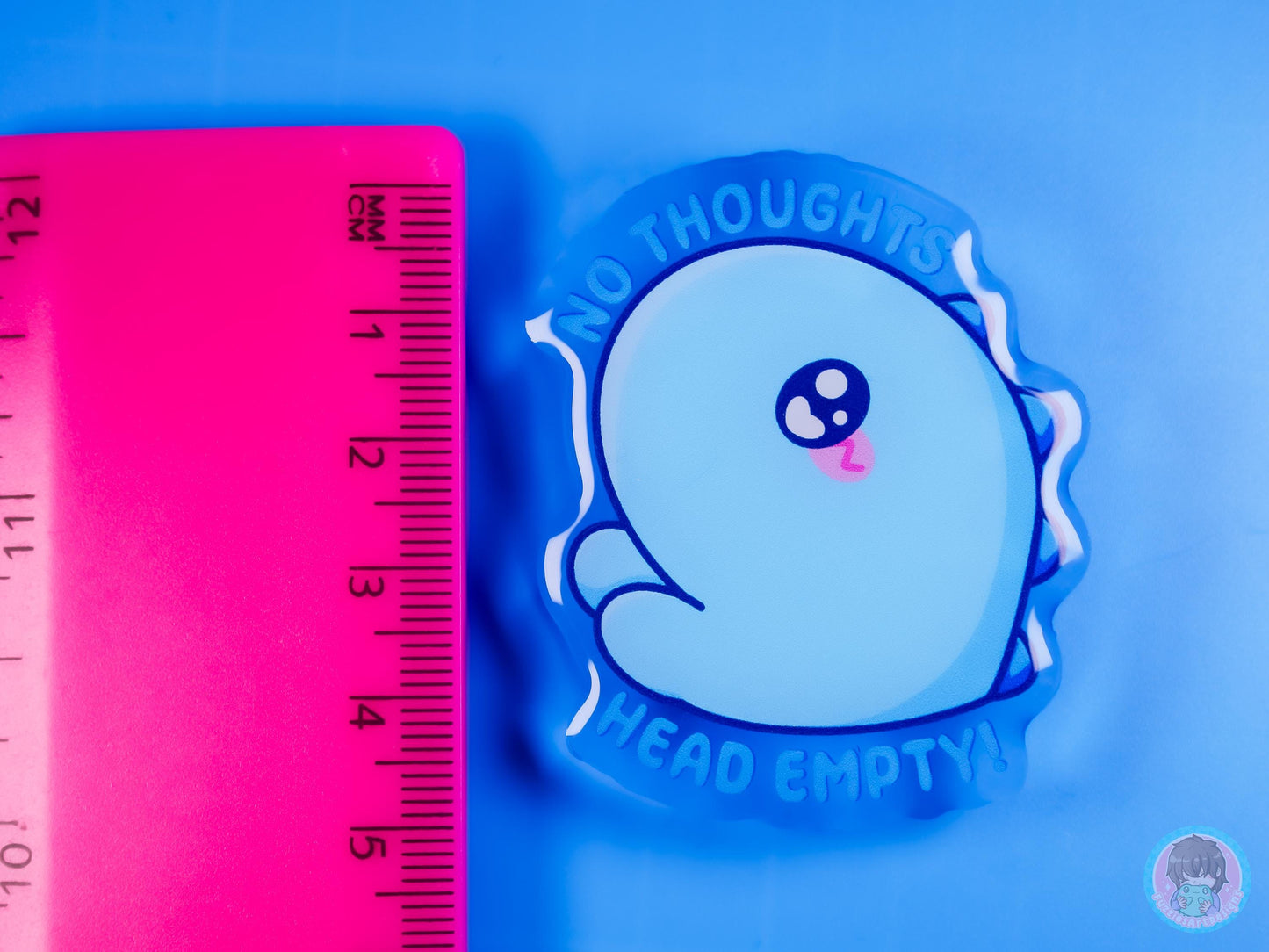 No Thoughts Head empty Dinosaur Acrylic Pin
