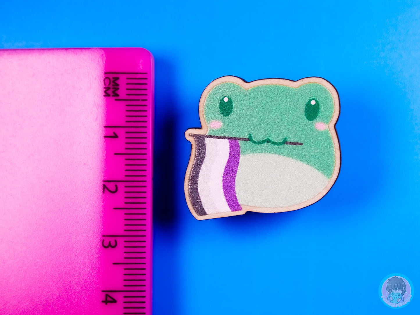 Asexual Pride Frog, Wooden Pin