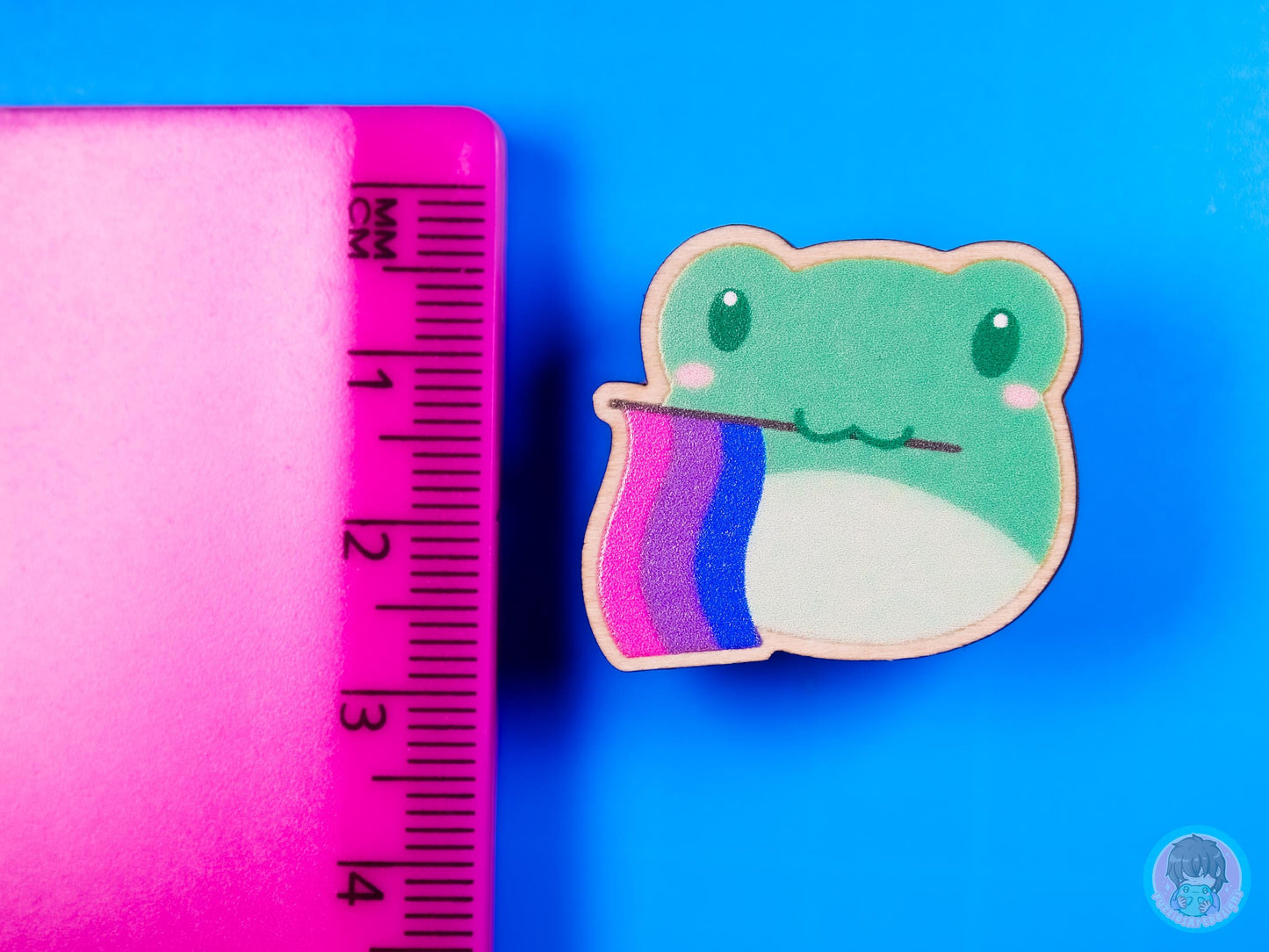 Bisexual Pride Frog, Wooden Pin