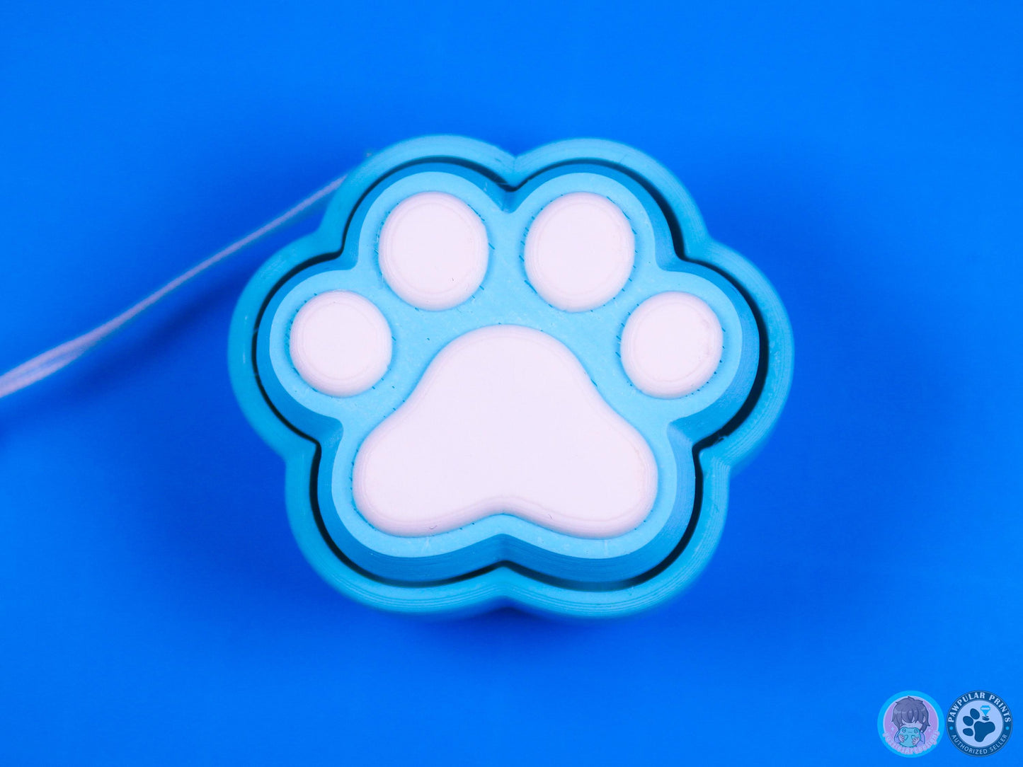 Blue Paw Print Button Fidget
