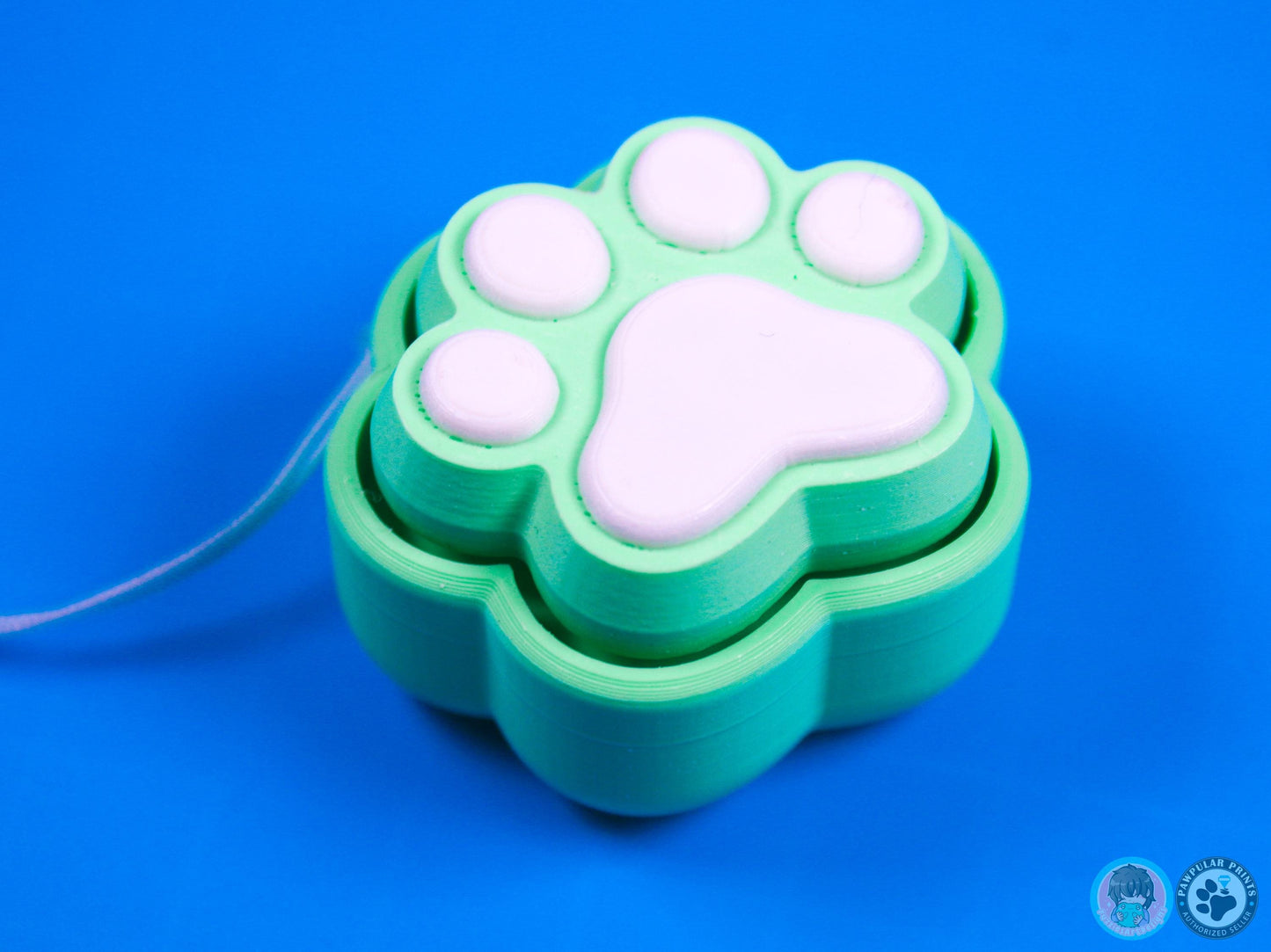 Green Paw Print Button Fidget