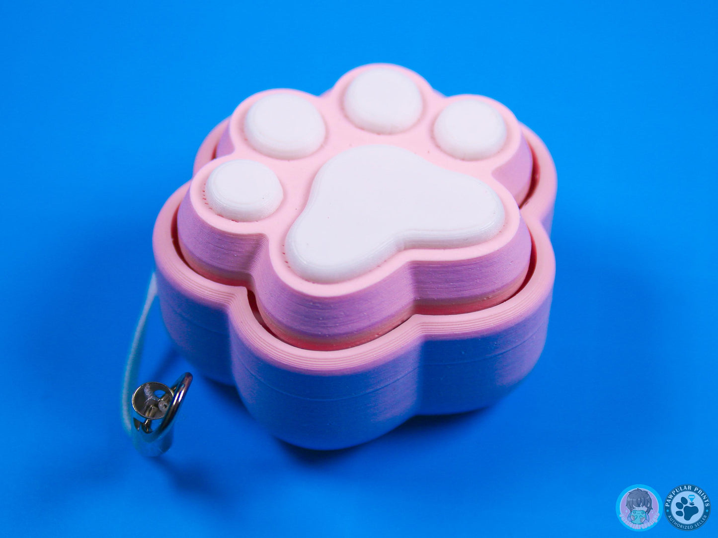 Pink Paw Print Button Fidget
