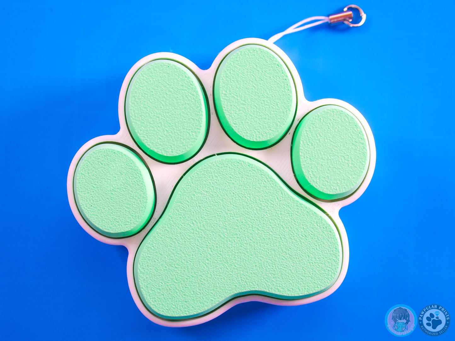 Large Blue Cat Paw Print Button Fidget
