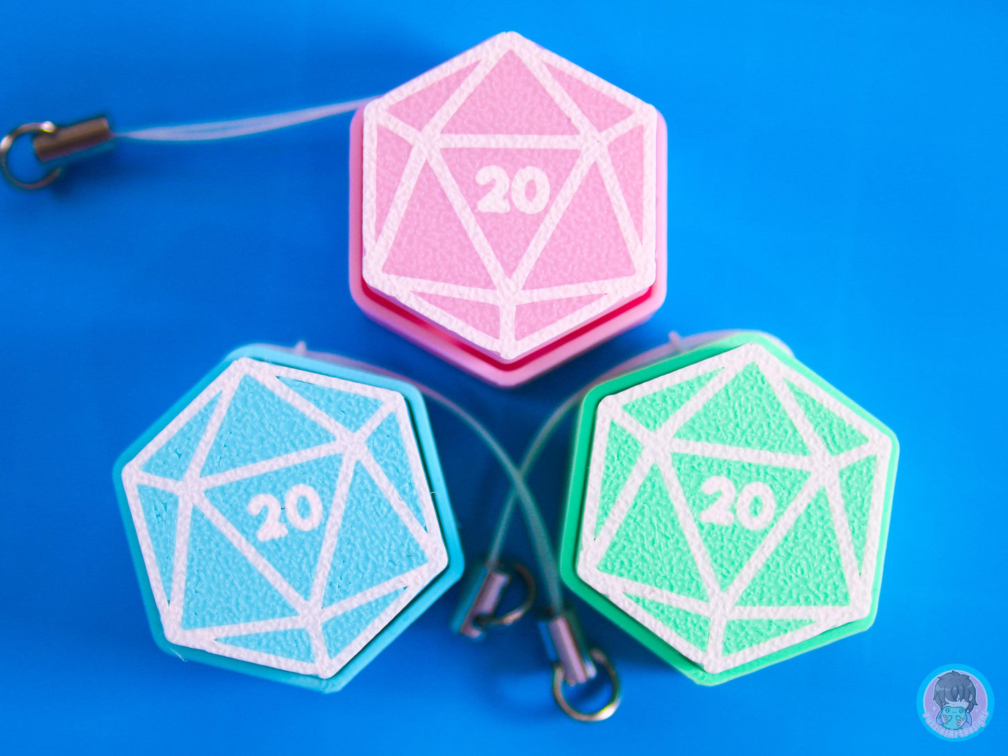 Green D20 Dice Button Fidget Clicker