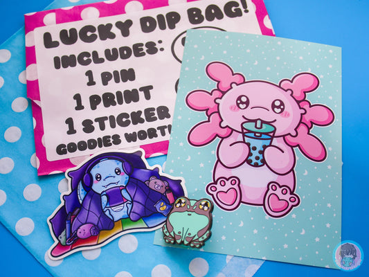 Lucky Dip Bag - Includes Print, Sticker and Pin