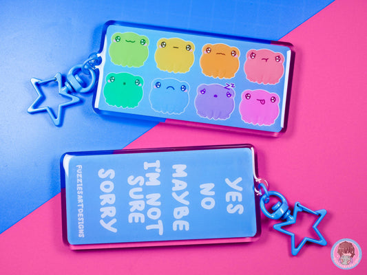 Frog Emotion Communication Keyring