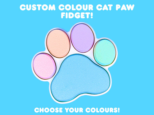 Custom Large Cat Paw Button Fidget