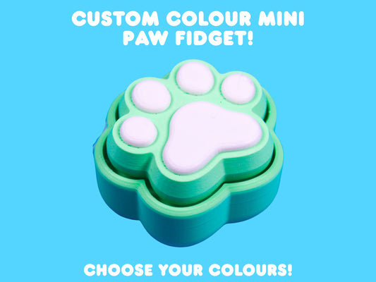 Custom Mini Paw Print Button Fidget