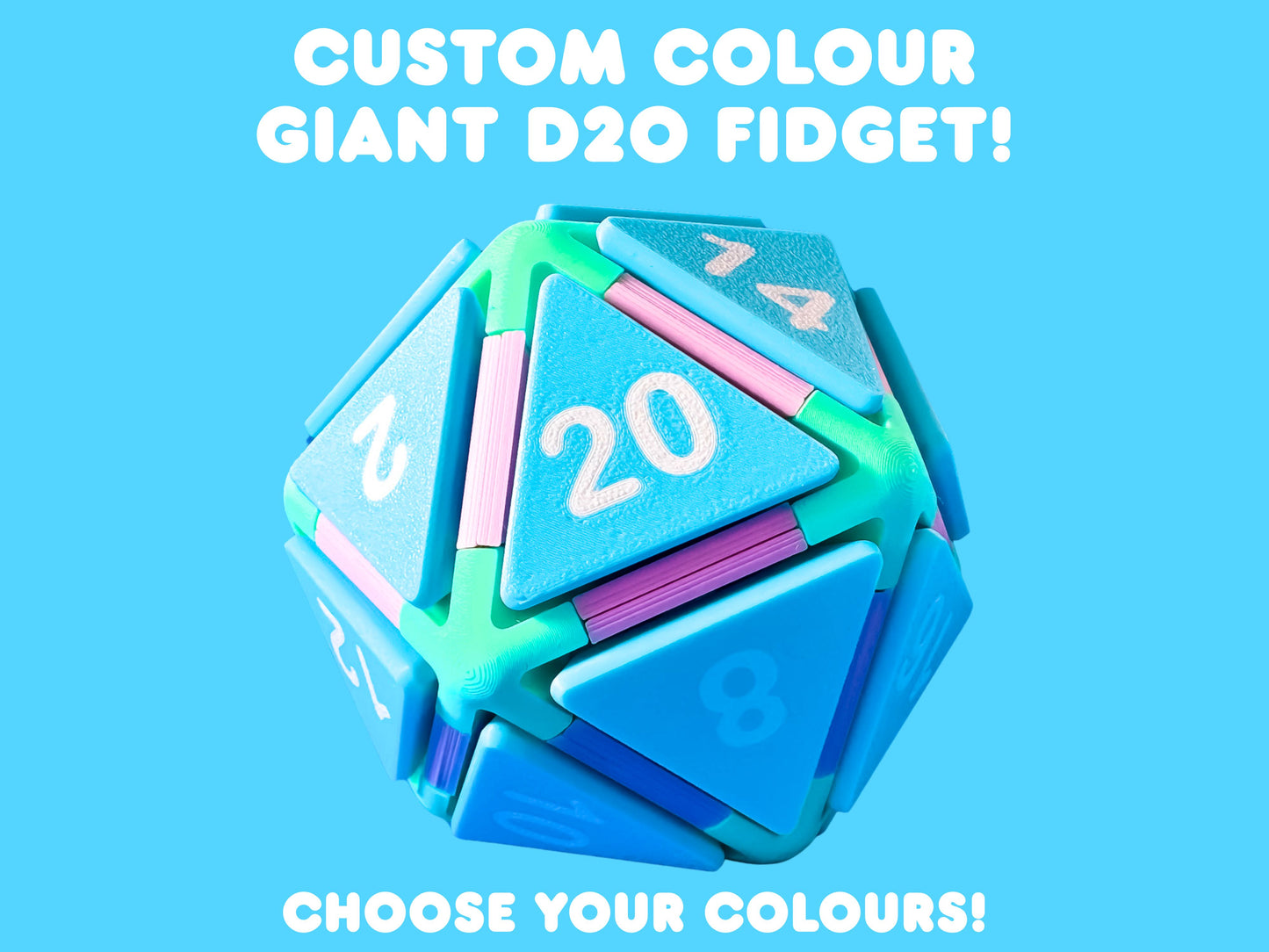 Custom Giant D20 Dice Button Fidget Clicker