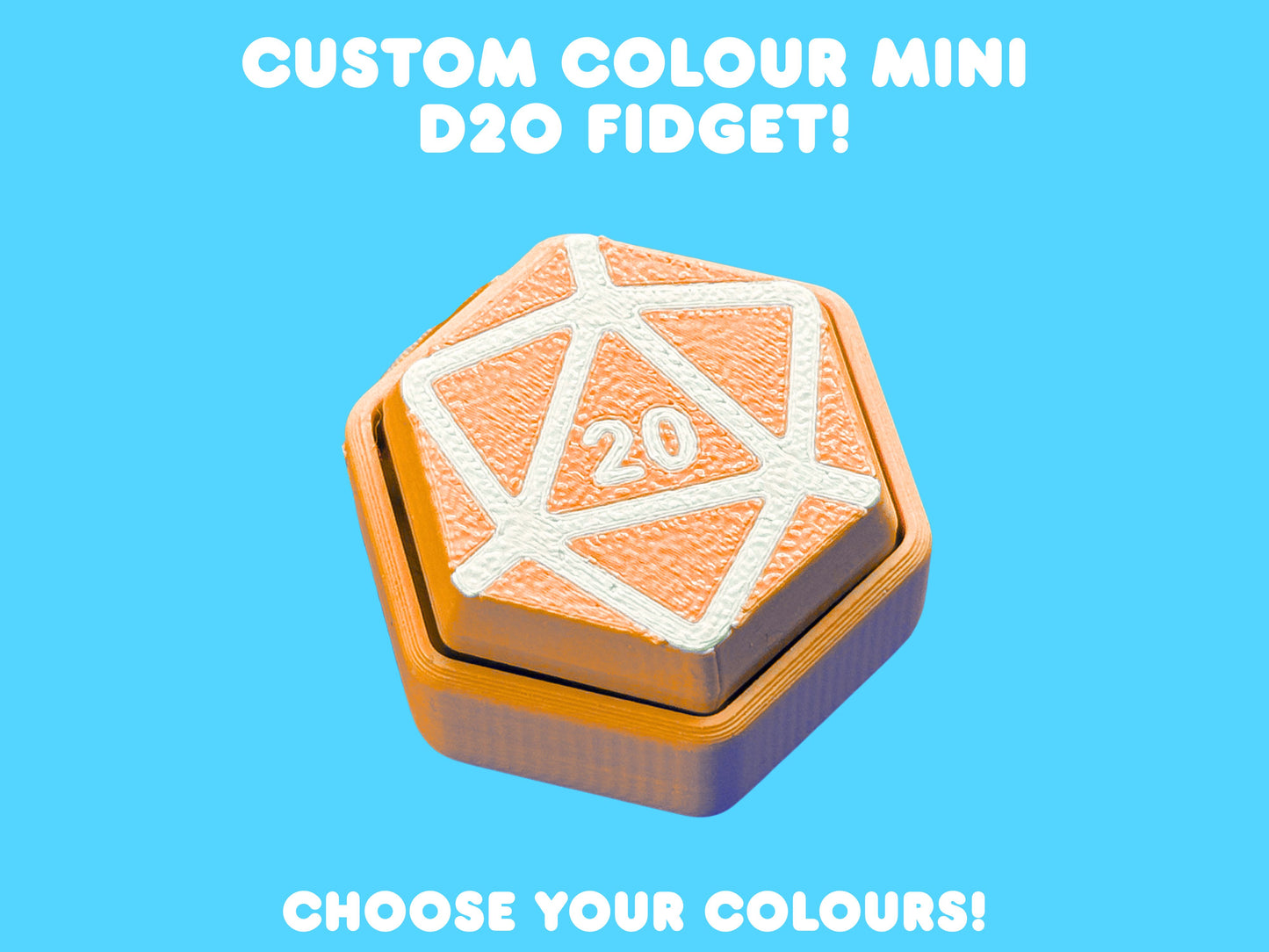 Custom D20 Dice Button Fidget Clicker