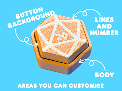 Custom D20 Dice Button Fidget Clicker