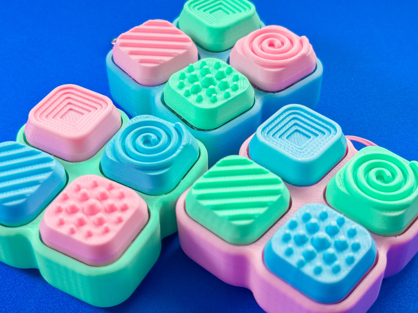 Assorted Mixed Colour Textured Buttons Fidget
