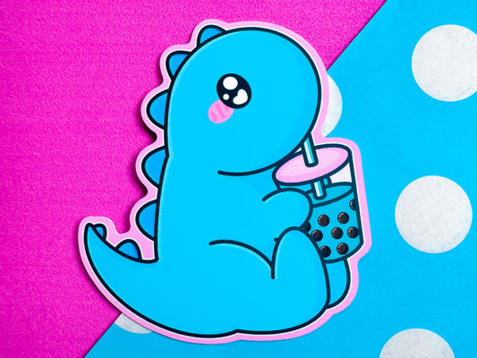 Bubble Tea Dinosaur Sticker