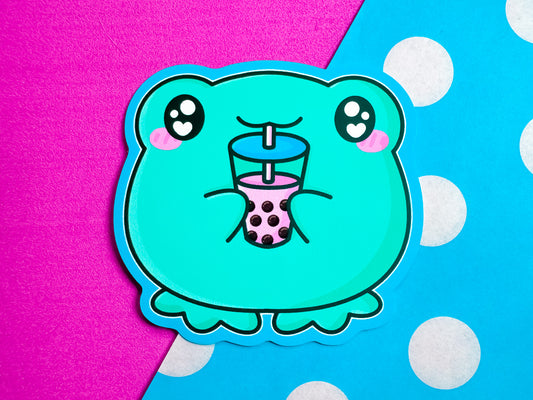 Bubble Tea Frog Sticker