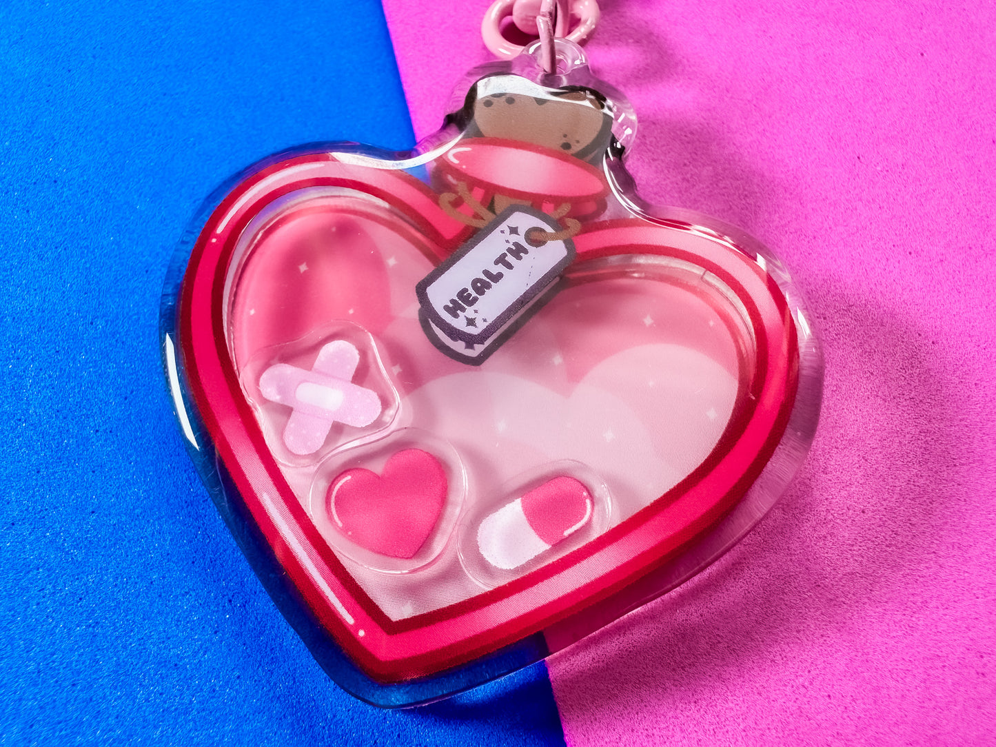 Health Potion Acrylic Shaker Keyring