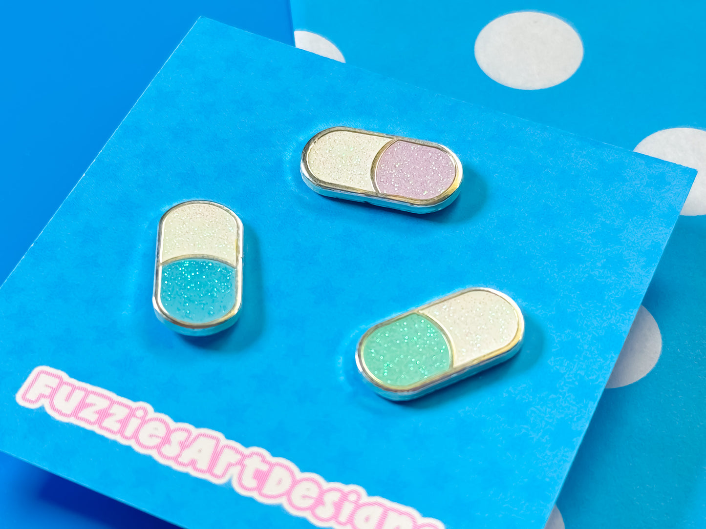 Mini Pills Glitter Hard Enamel Pin Set