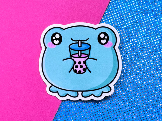 Bubble Tea Frog Sticker