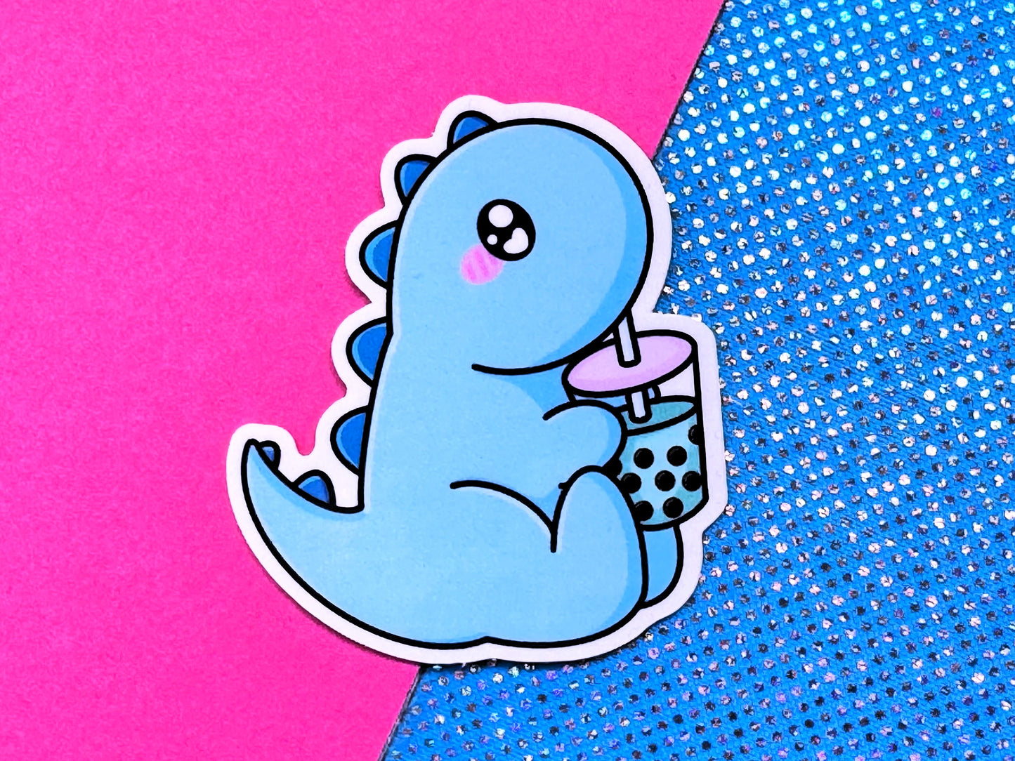 Bubble Tea Dinosaur Sticker