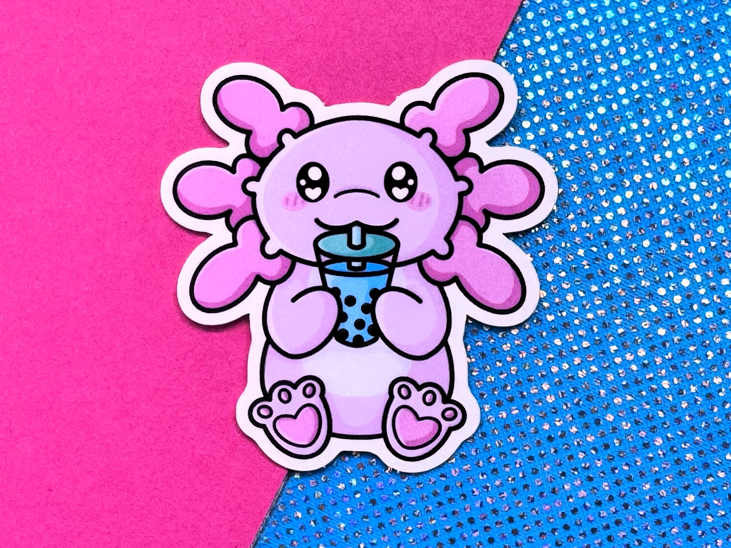 Bubble Tea Axolotl Sticker