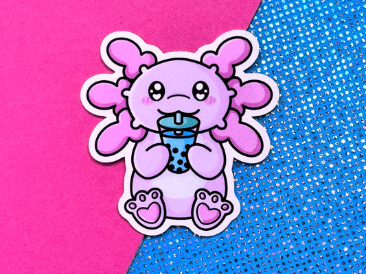 Bubble Tea Axolotl Sticker