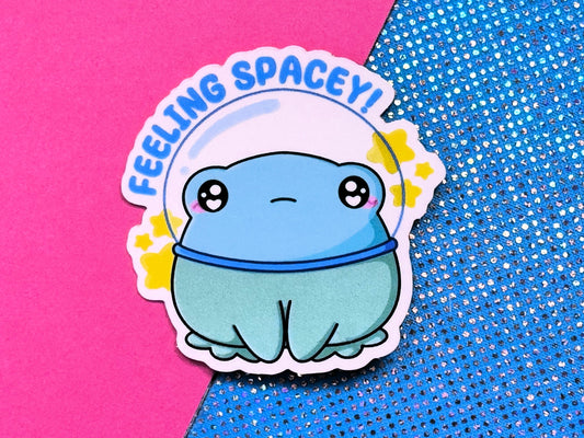 Feeling Spacey Frog Transparent Sticker