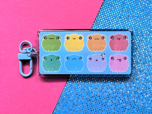 Frog Emotions Communication Keyring