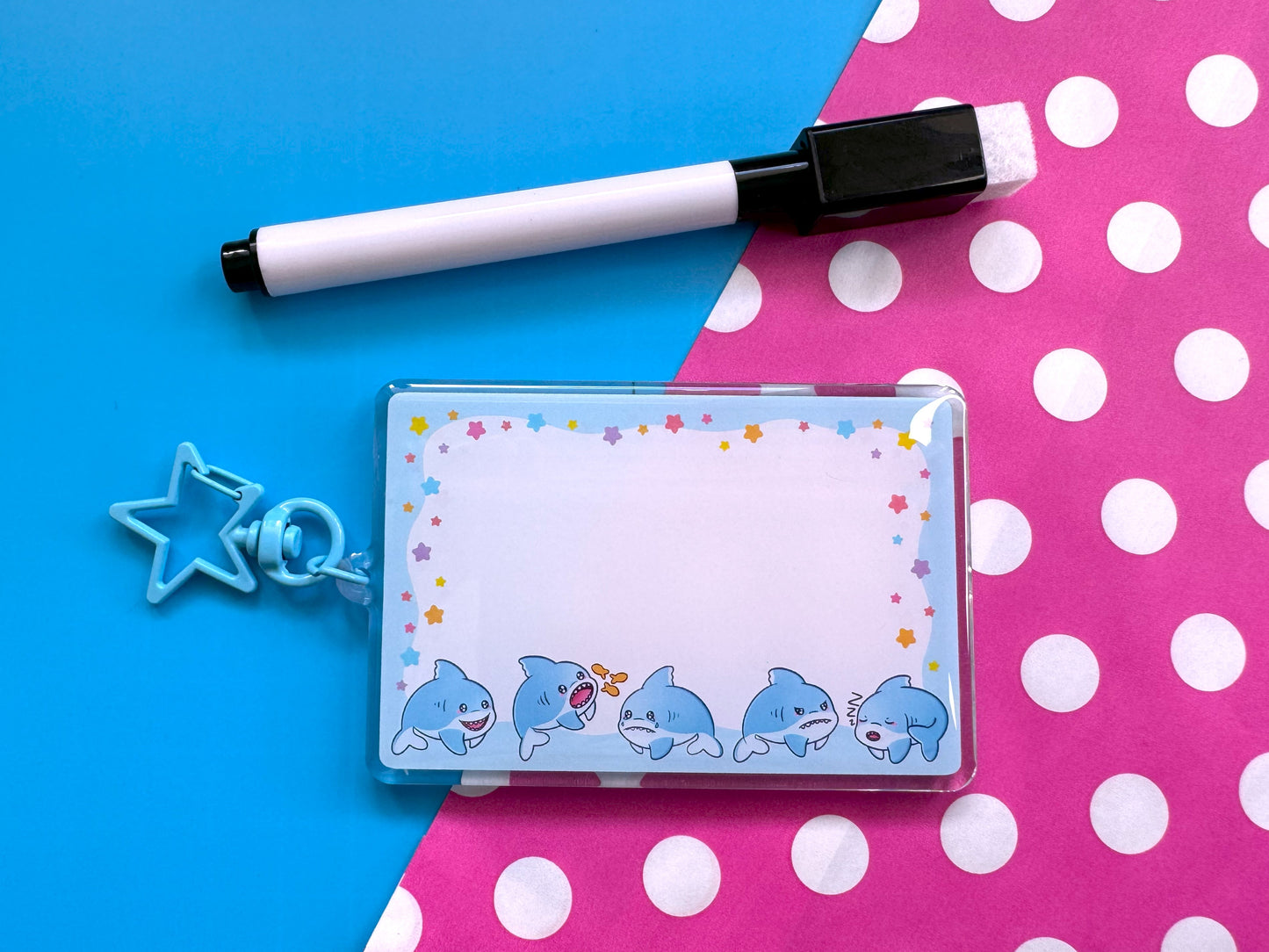 Shark Dry Erase Communication Keyring With Pen