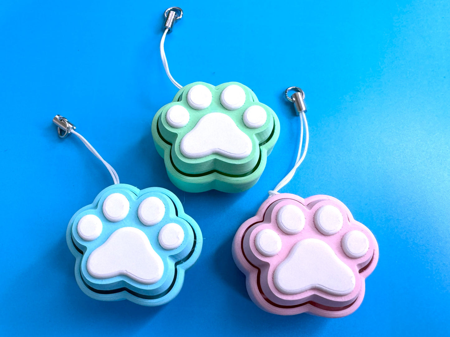 Blue Paw Print Button Fidget