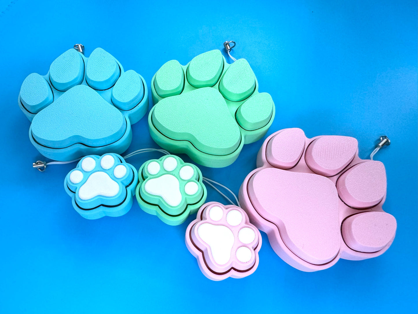 Pink Paw Print Button Fidget