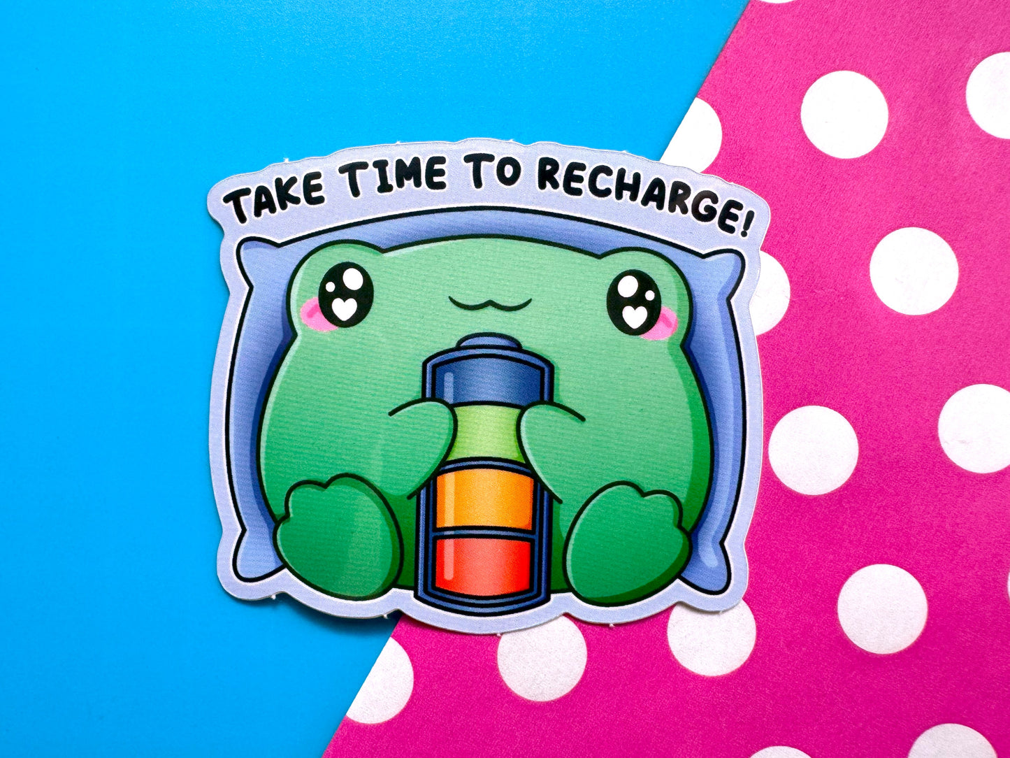 Take Time To Recharge Frog Sticker