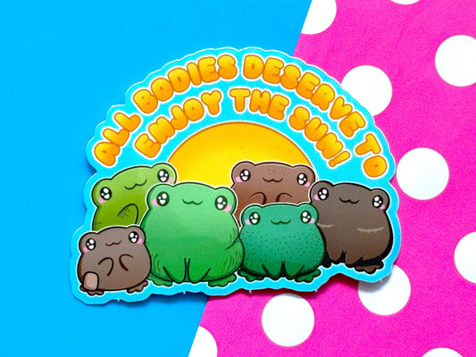 All Bodies Deserve To Enjoy The Sun Frog Sticker