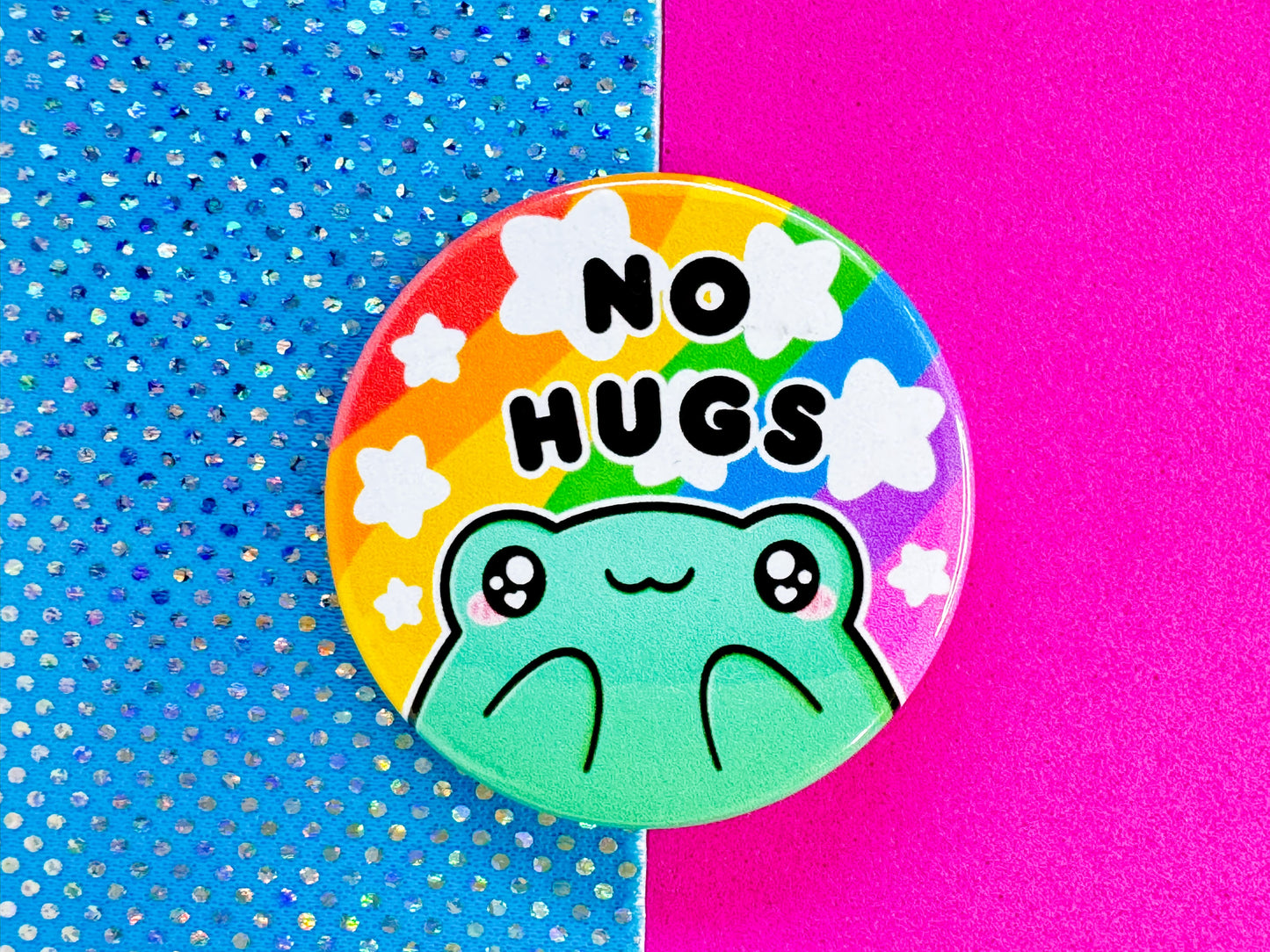 No Hugs Badge