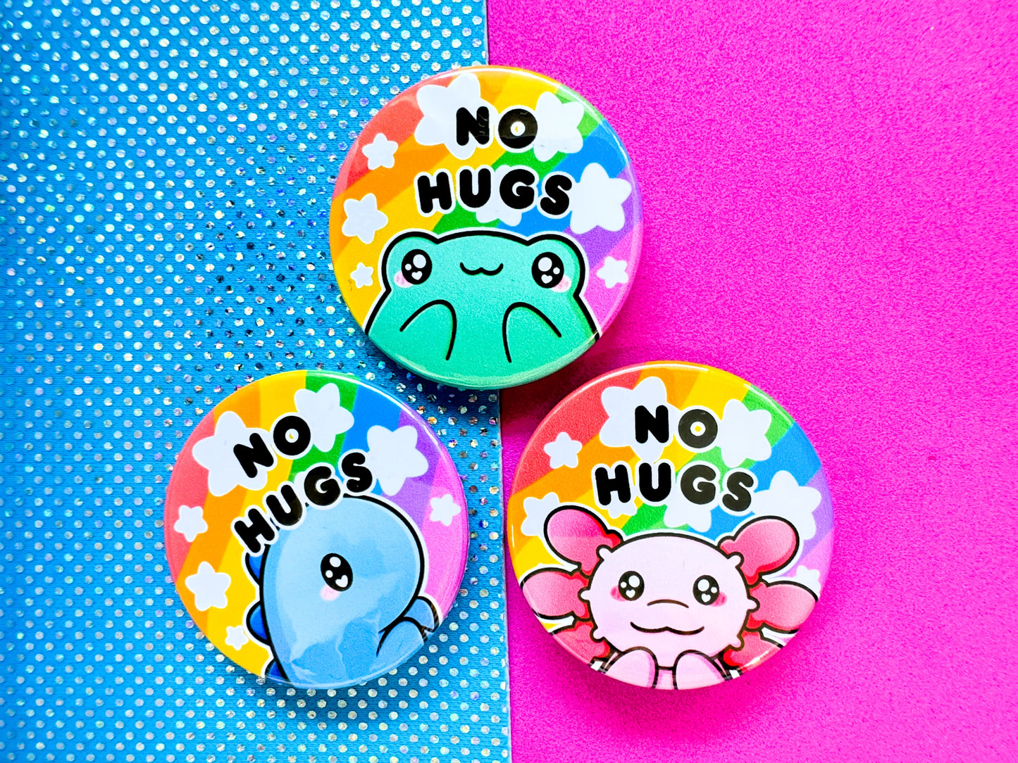 No Hugs Badge