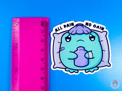 All Pain No Gain Frog sticker