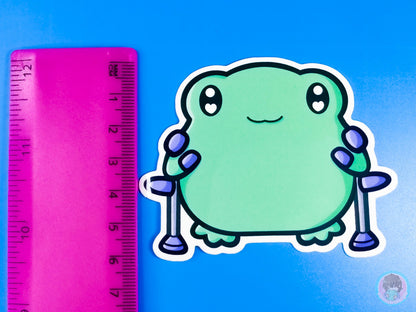 Crutches Frog Sticker