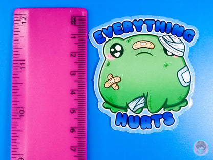 Everything Hurts Frog sticker