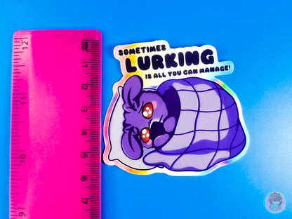 Sometimes Lurking Is All You Can Manage And That's Ok! Rainbow Holographic Mothman Sticker