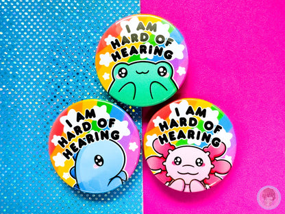 Hard Of Hearing Pin Button Badge