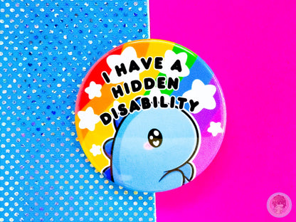 Hidden Disability Pin Button Badge