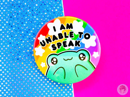 Unable To Speak Pin Button Badge