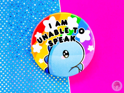 Unable To Speak Pin Button Badge