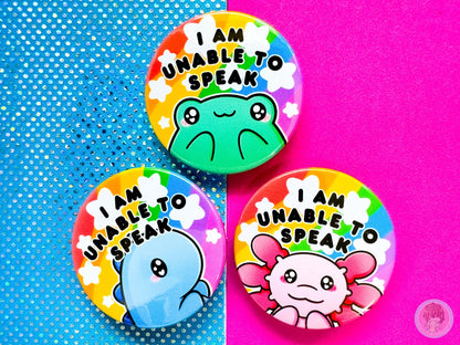 Unable To Speak Pin Button Badge