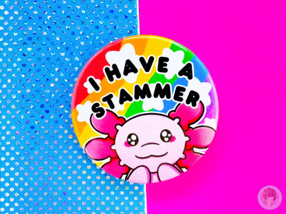 Stammer Pin Button Badge